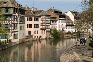 Half-timbered houses on the river Ill