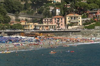 Tourists at the beach of Levanto