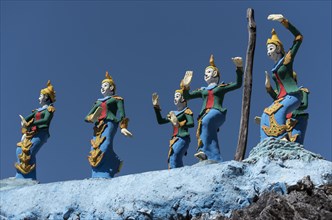 Colourful statues at Bayin Nyi