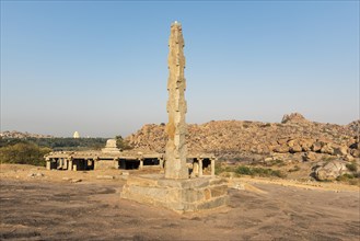 Free-standing monolithic column in Hampi