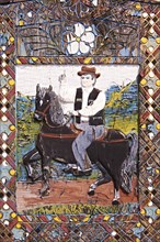 Tombstone showing a man on his horse