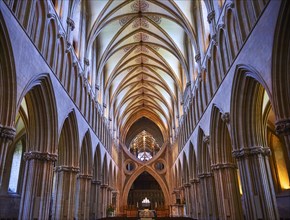 Interior of the medieval Wells Cathedral