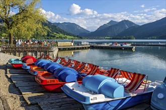 Pedal boats and beer garden at the Schliersee