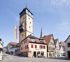 Half-timbered houses and Bayersturm in the historic city
