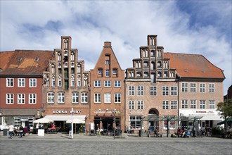 Historic town houses and merchants' houses on the town square Am Sande