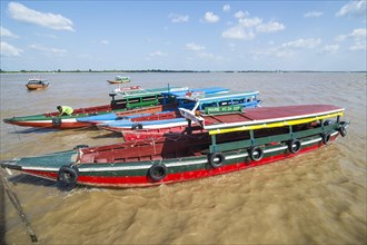 Colourful boats on the Suriname river