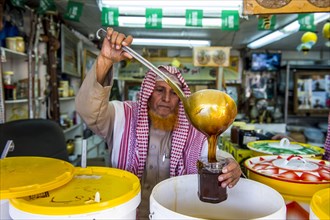Man selling local honey