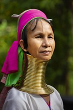Long necked woman with brass neck rings