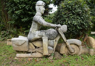 Statue soldier on moped