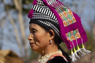 Hmong woman with headscarf