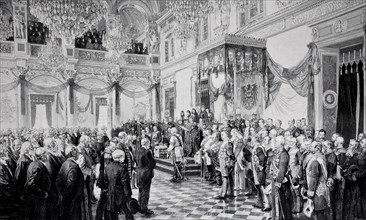The first opening of the German Reichstag by Kaiser Wilhelm II