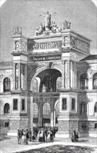 Main entrance to the Palace of Industry at the 1855 World Exhibition
