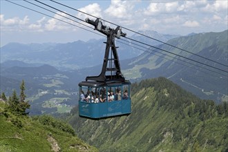 Gondola of the cable car to the Walmendinger Horn