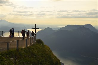 Tourists on the Stoos-Fronalpstock observation deck