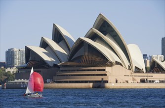 Sailing boat in front of Sydney Opera House