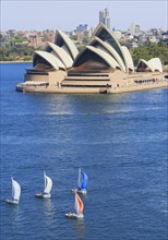 Sailing boats in front of Sydney Opera House