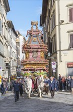 Decorated ox cart at the Cart festival at Easter