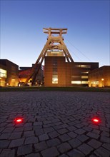 Zeche Zollverein with the winding tower of shaft XII in the evening
