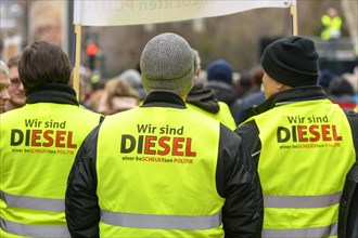 Demonstration against the ban on diesel driving from 01.02.2019 in Stuttgart