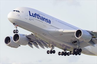 Lufthansa Airbus A 380-800 at take-off