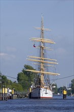 Training sailing ship Germany on the river Lesum