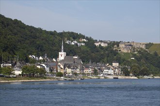 View of the town with collegiate church and Rhine