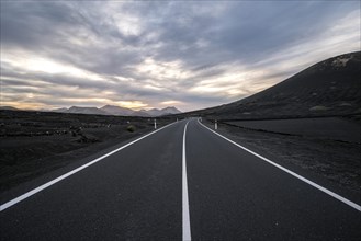 Road through volcanic landscape