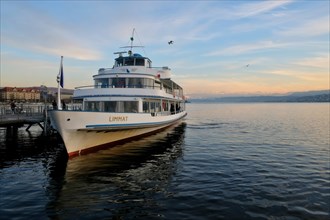 Passenger ship Limmat at mooring Limmatquai