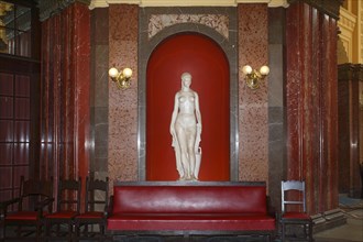 Art Nouveau figure in the entrance hall of the spa Gellert-Bad