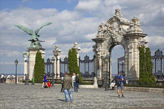 Habsburg Gate and mythical bird Turul