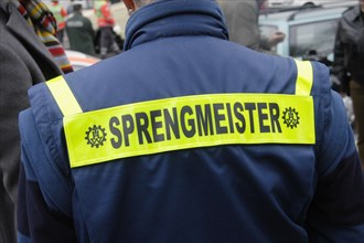 Sprengmeister lettering on clothing