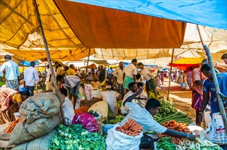 Market with vegetables