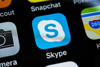 Smartphone screen displaying Skype app in detail