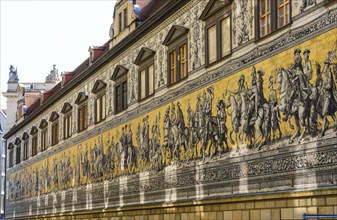 Prince's procession of the Wettins as wall frieze made of Meissen porcelain tiles