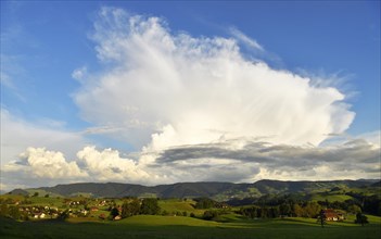 cumulonimbus cloud (cumulonimbus) over moraines