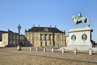 Frederik V's equestrian statue in front of Amalienborg Castle