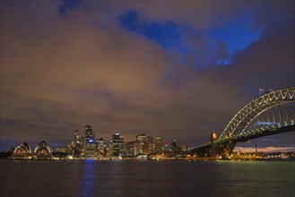 Harbour Bridge and skyline at night