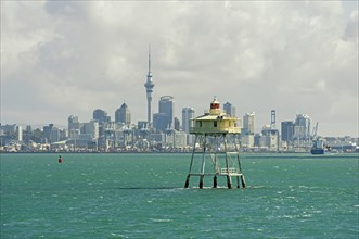 Bean Rock Lighthouse and Auckland skyline