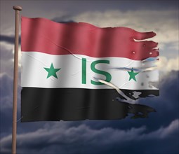 Syrian Flag with IS writing