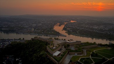 Ehrenbreitstein Fortress and German Corner at the confluence of the Rhine and Moselle