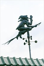 House roof with weather vane with weather witch