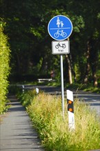 Road sign shared footpath and cycle track