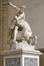 Marble statue Hercules and Nessos in the hall Loggia dei Lanzi