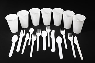 White plastic cutlery