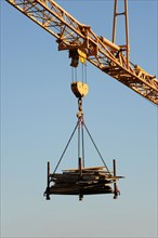 Suspended load on a crane boom