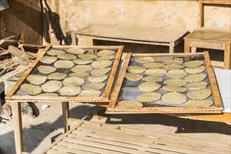 Papadums drying in sun