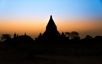 Pagodas in backlight