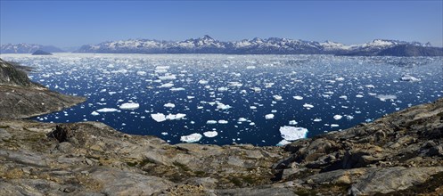 Panoramic view over Sermilik Fjord