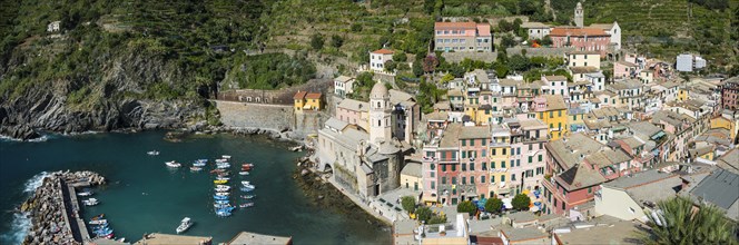 View of Vernazza with harbor