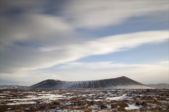 Former volcano Hverfjall in winter